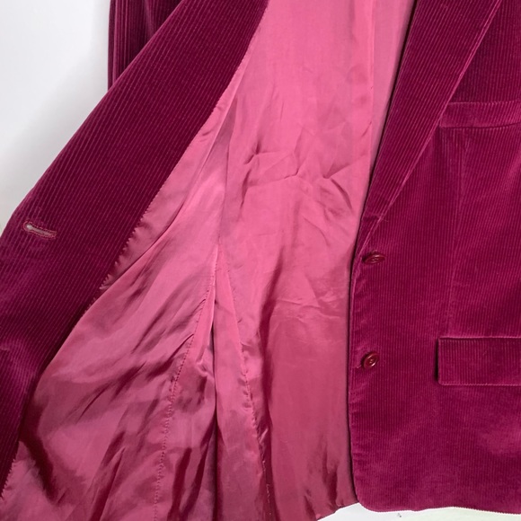 MaxMara Corduroy Velvet Jacket Blazer Plum 10 - Picture 9 of 14